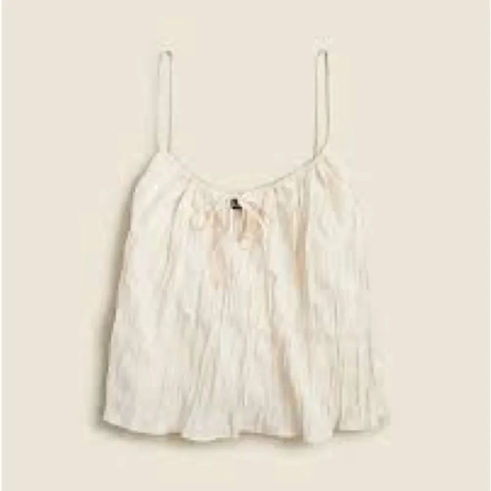 J Crew Cream Crinkle Spaghetti Strap Top - Picture 2 of 6